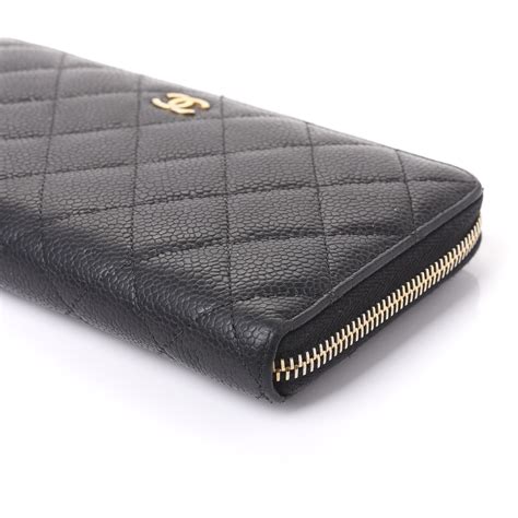 chanel caviar zip around wallet.